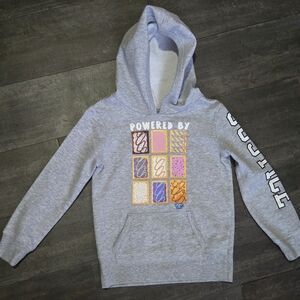 Justice Gray Hoodie with Colorful Graphic